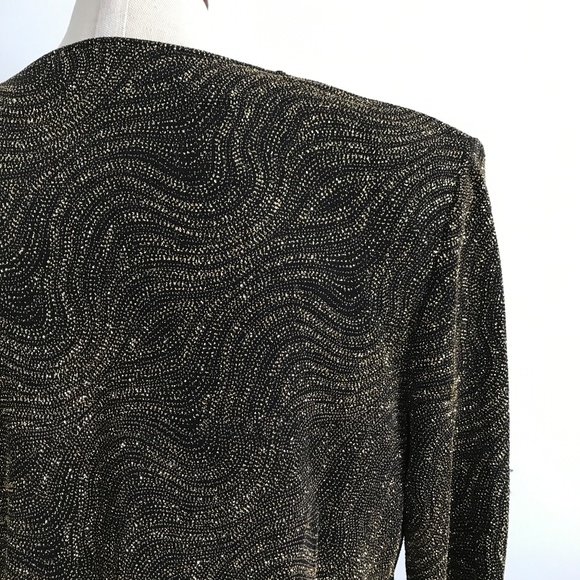 Emotion -Black with  Gold Sparkling open Cardigan /  Vest - Picture 6 of 9